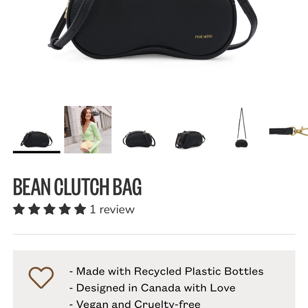 Pixie Mood Black Vegan Clutch